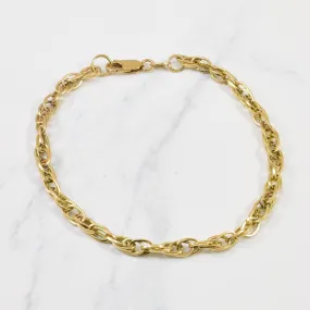 14k Yellow Gold Double Link Cable Chain Bracelet | 8.5" | Simple Glow Silky feel