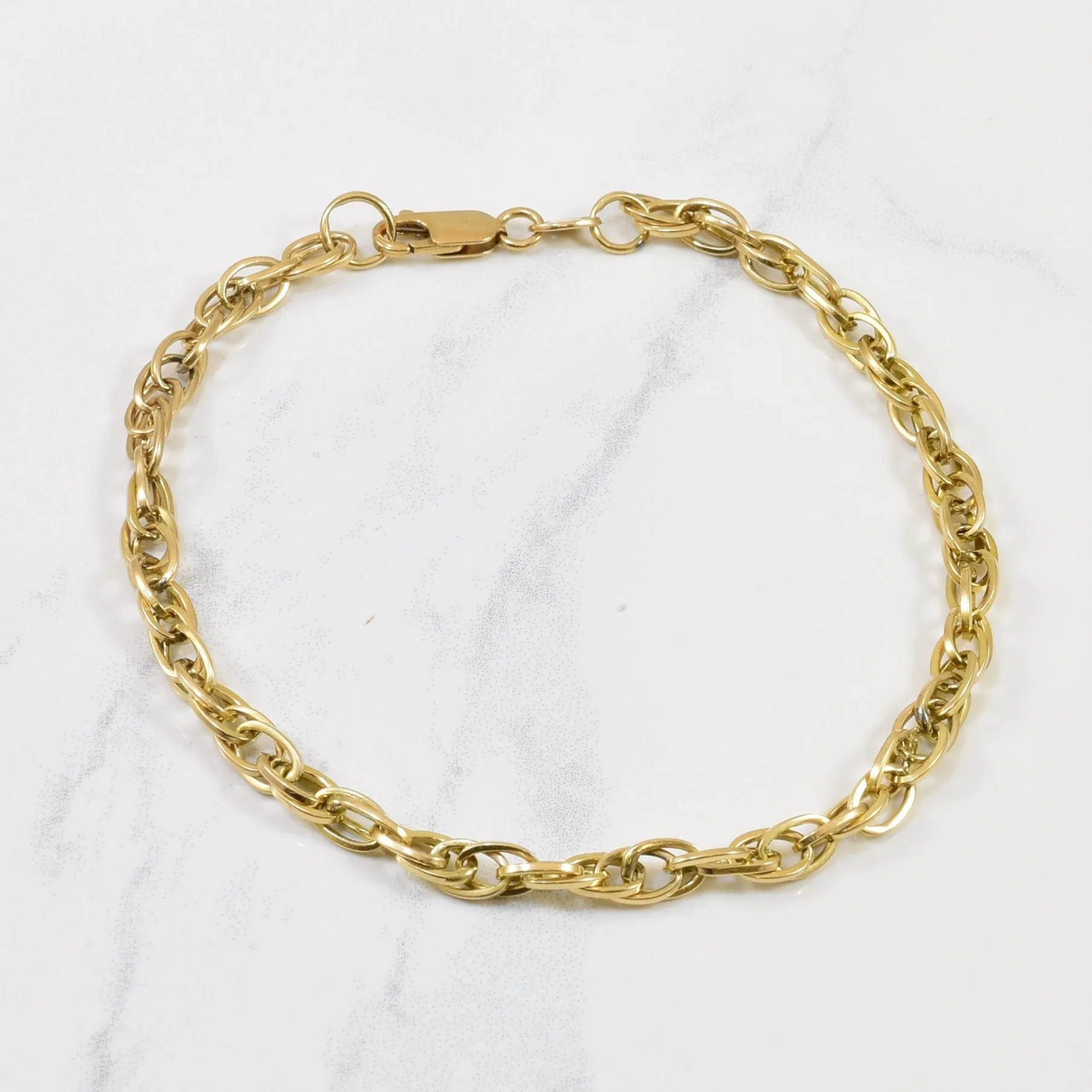 14k Yellow Gold Double Link Cable Chain Bracelet | 8.5" | Simple Glow Silky feel