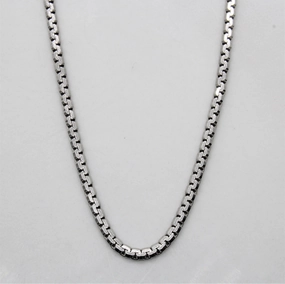 14k White Gold Vintage Italian Serpentine Chain | 26" | Simple Layer