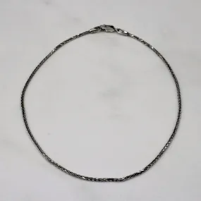 Retro Mood Artisan Jewelry 10k White Gold Wheat Chain Bracelet | 9" |