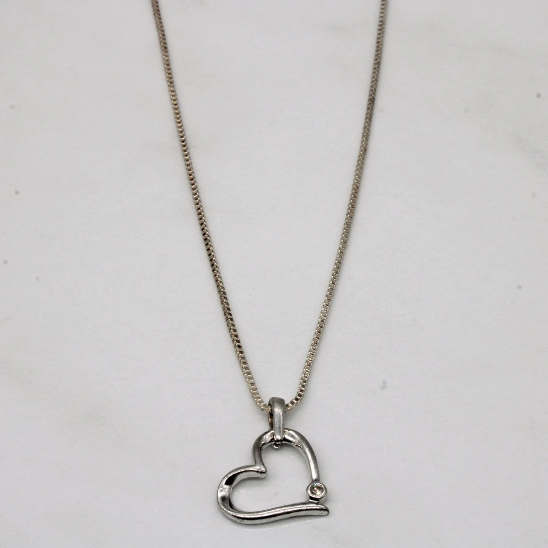 Diamond Heart Pendant Necklace | 0.01ct | 18" | Timeless Craftwork