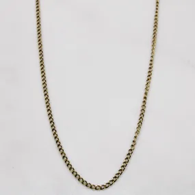 Fashionable Shine Finish 9k Yellow Gold Curb Link Chain | 18" |
