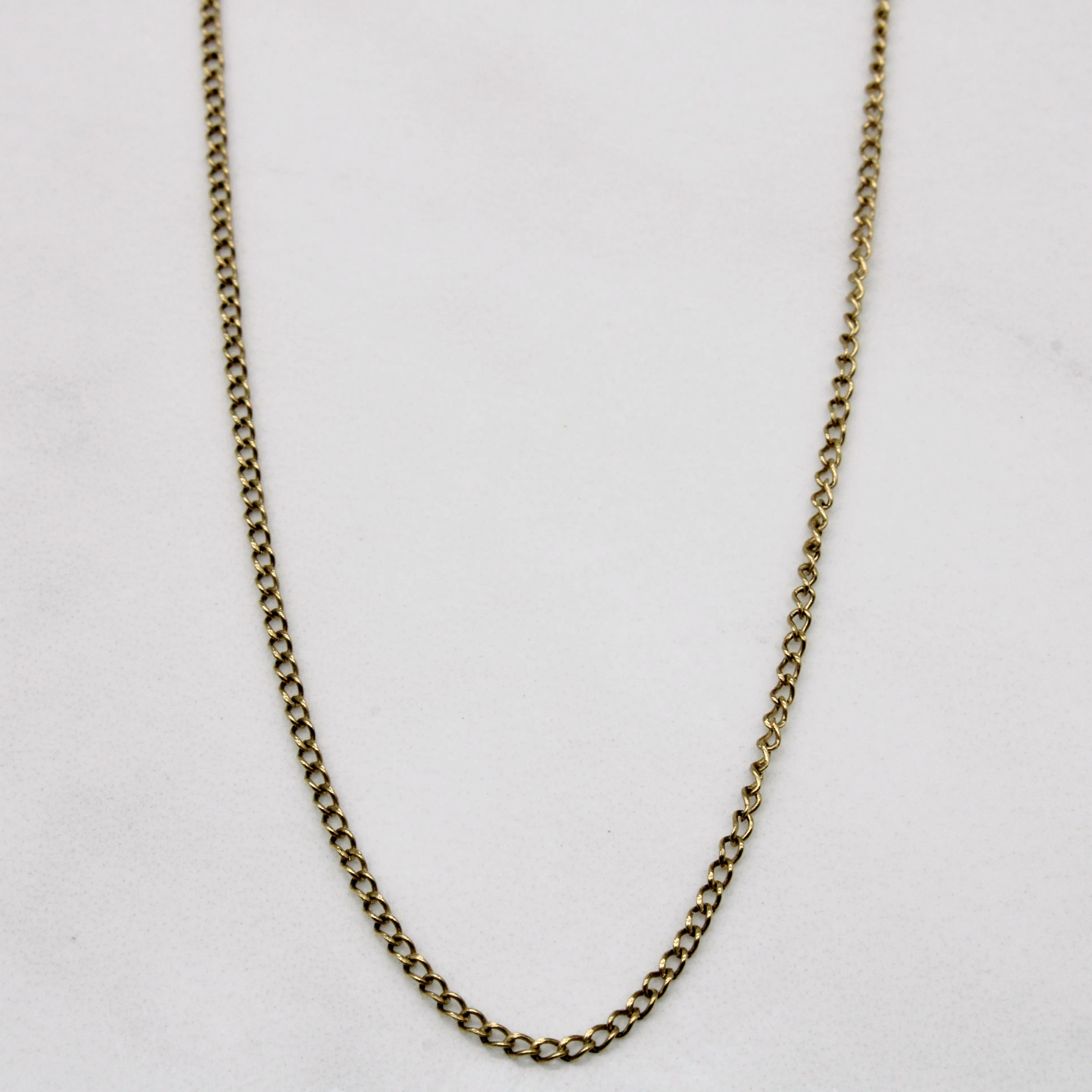 Fashionable Shine Finish 9k Yellow Gold Curb Link Chain | 18" |