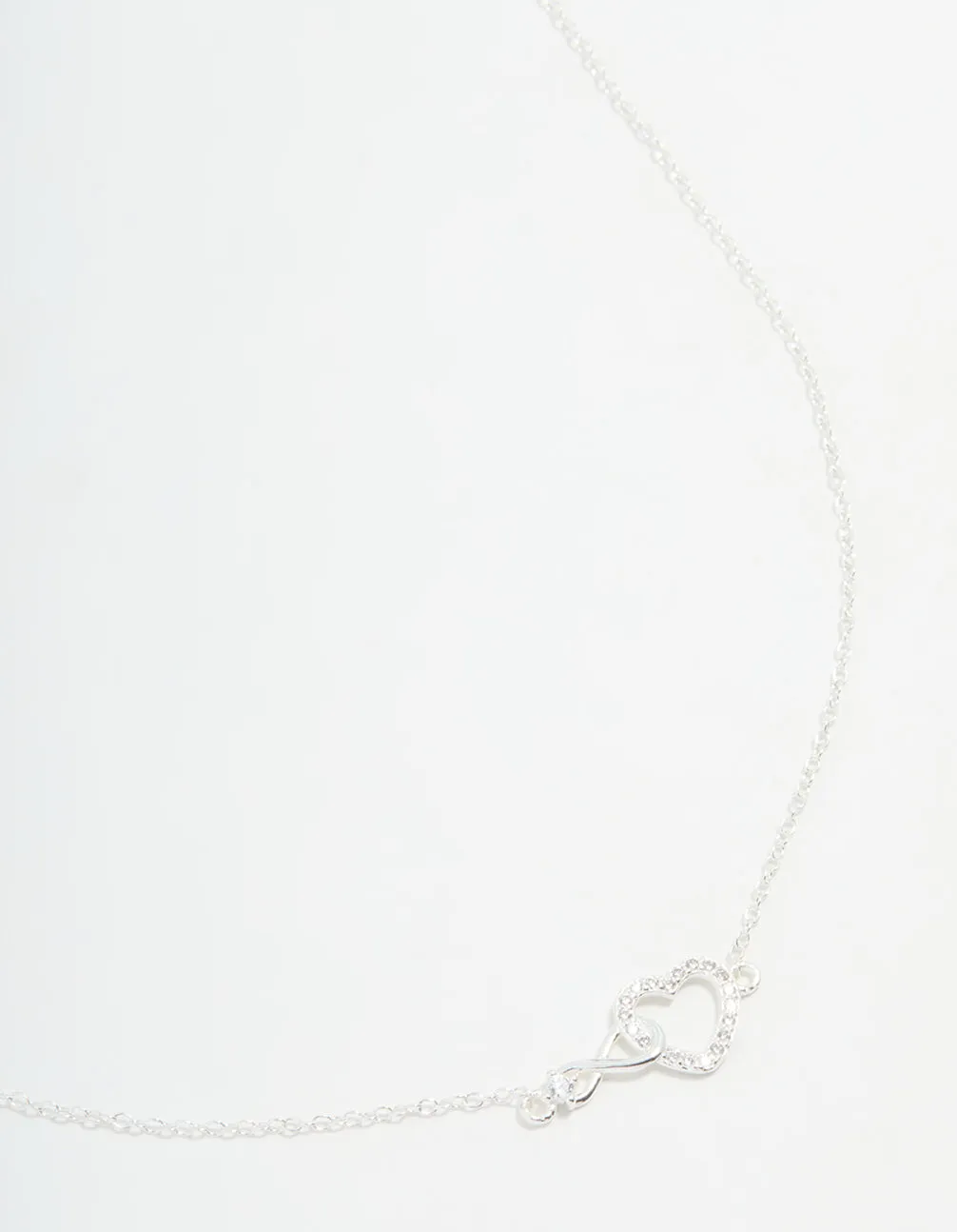 Fashion Week Sterling Silver Infinity & Heart Link Necklace