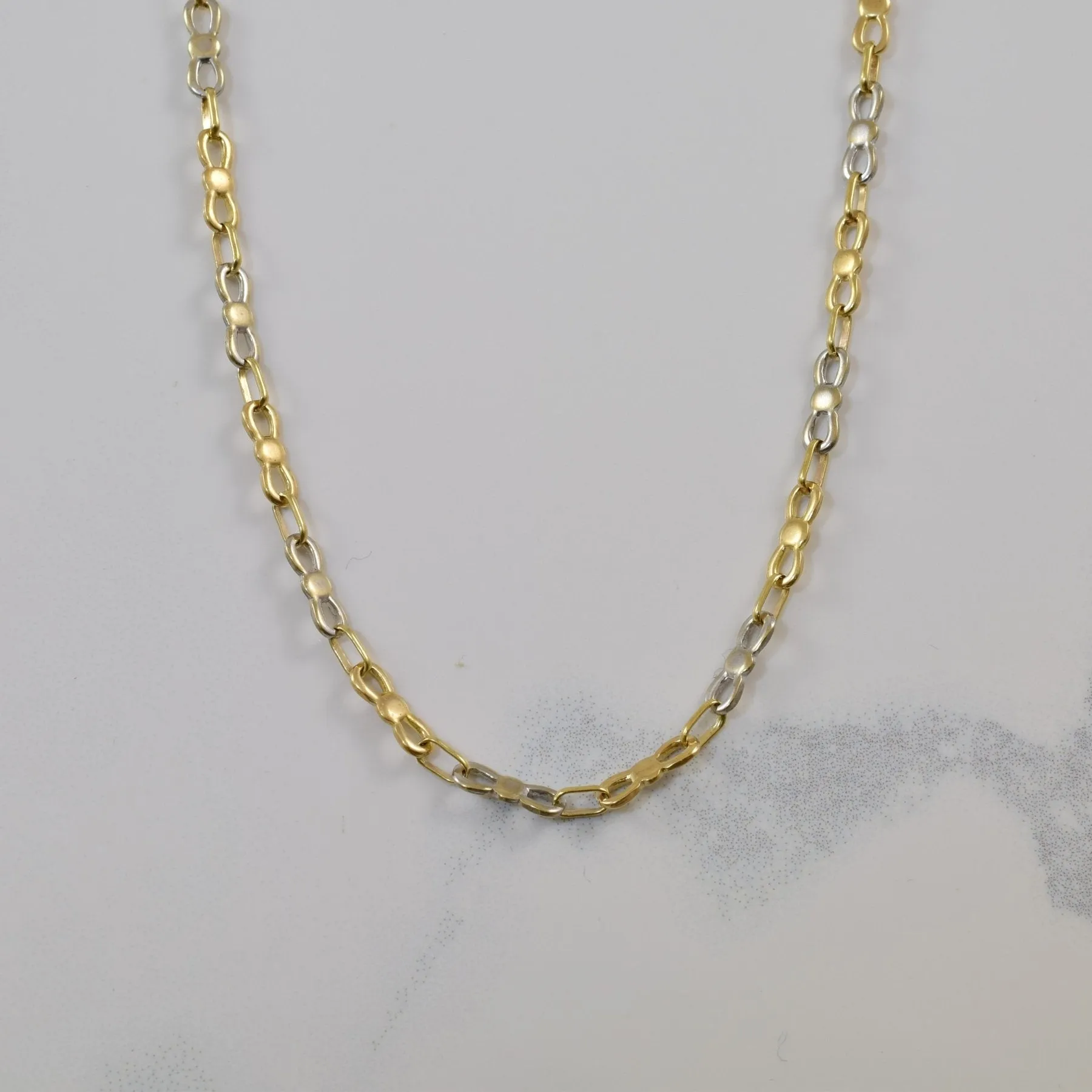 Everyday Spark Refined Craft 10k Two Tone Fancy Link Chain | 19" |