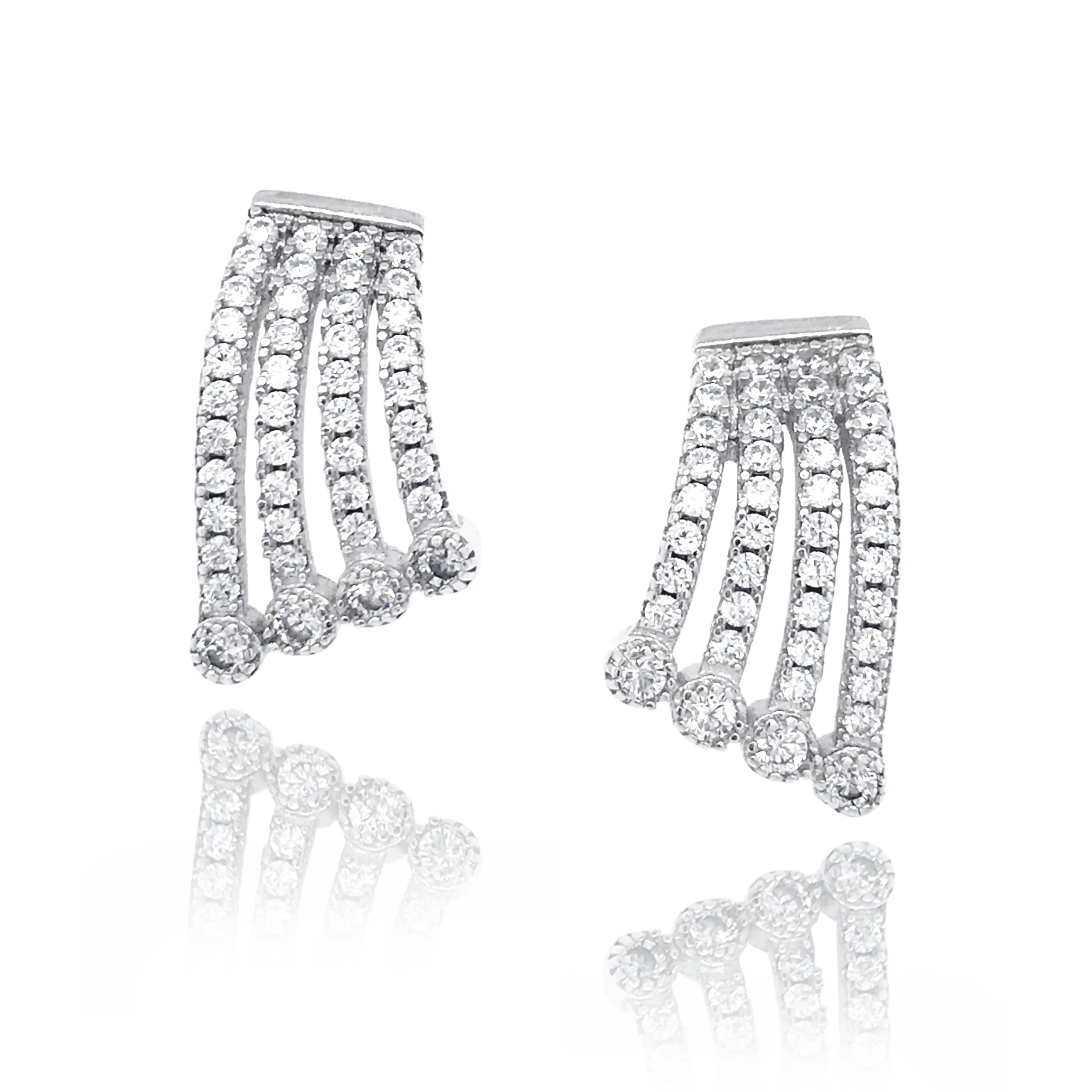 Sterling Silver MicroPave Stud Earrings Adorable Item Premium Option