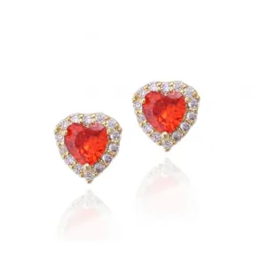 Brilliant Choice Surgical Steel Tiny CZ Heart Stud Earrings
