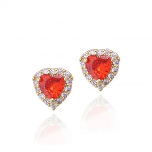 Brilliant Choice Surgical Steel Tiny CZ Heart Stud Earrings