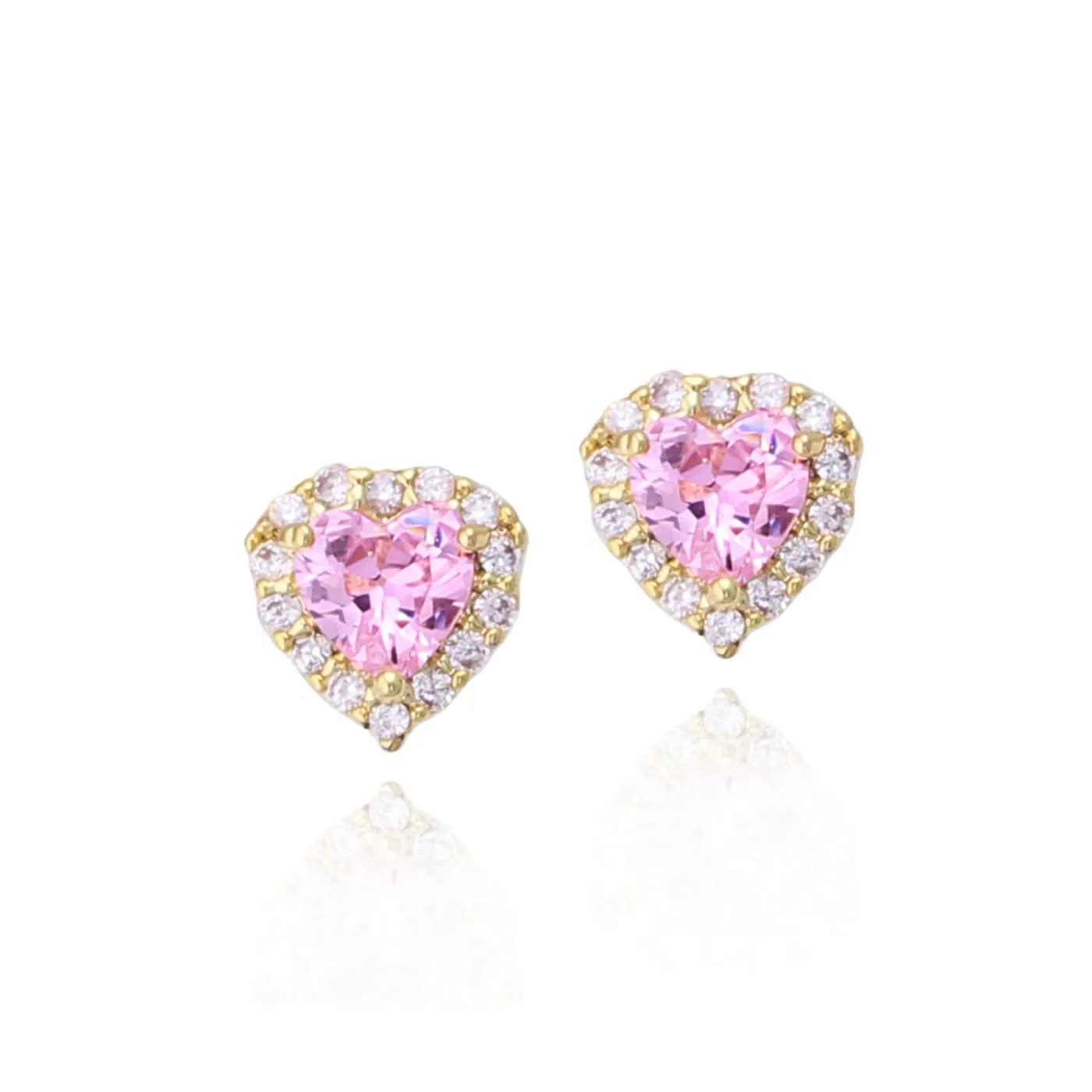Affordable Look Pretty Style Surgical Steel Tiny CZ Heart Stud Earrings