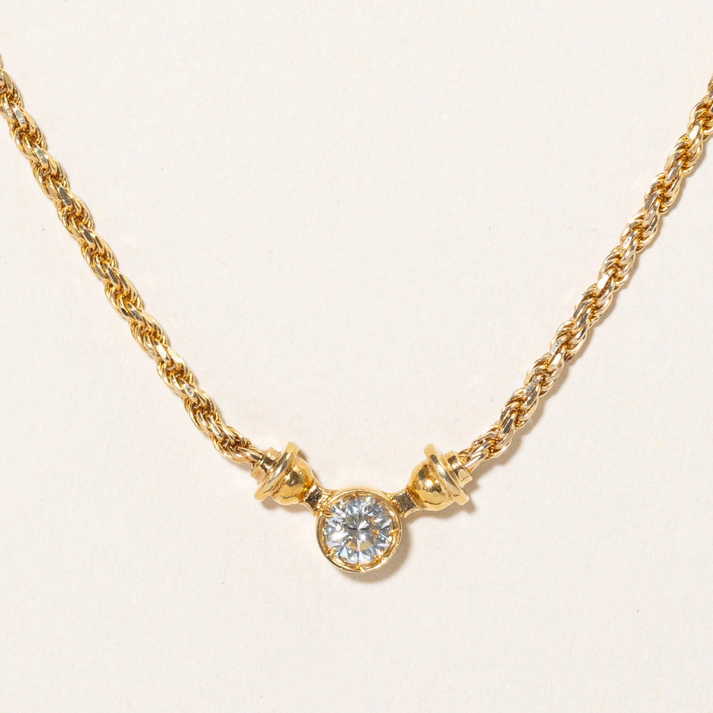 Bezel Set Diamond Pendant Necklace | 0.30ct | 15" | Effortless Glow Statement Touch