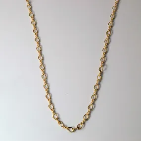 Stylish Look Occasion Ready 10k Yellow Gold Figure Eight Chain | 18" |