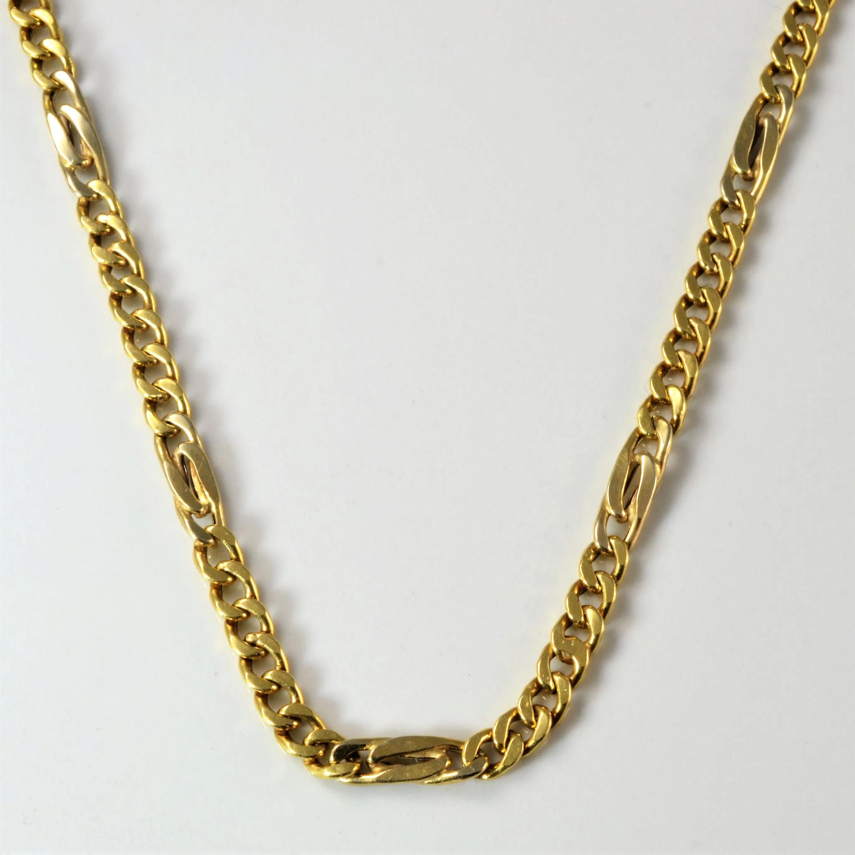 Lightweight Glam Italian Figaro Link Chain Necklace | 20''|