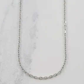 14k White Gold Cable Chain | 17" | High Style