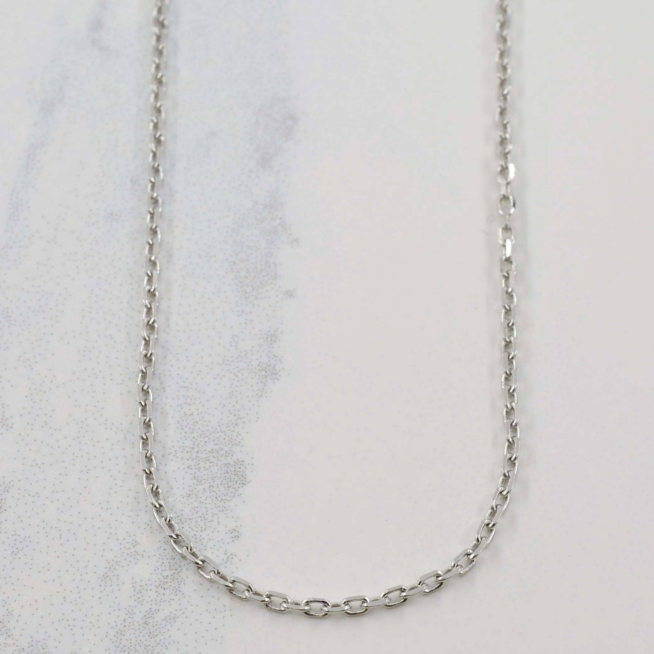 14k White Gold Cable Chain | 17" | High Style