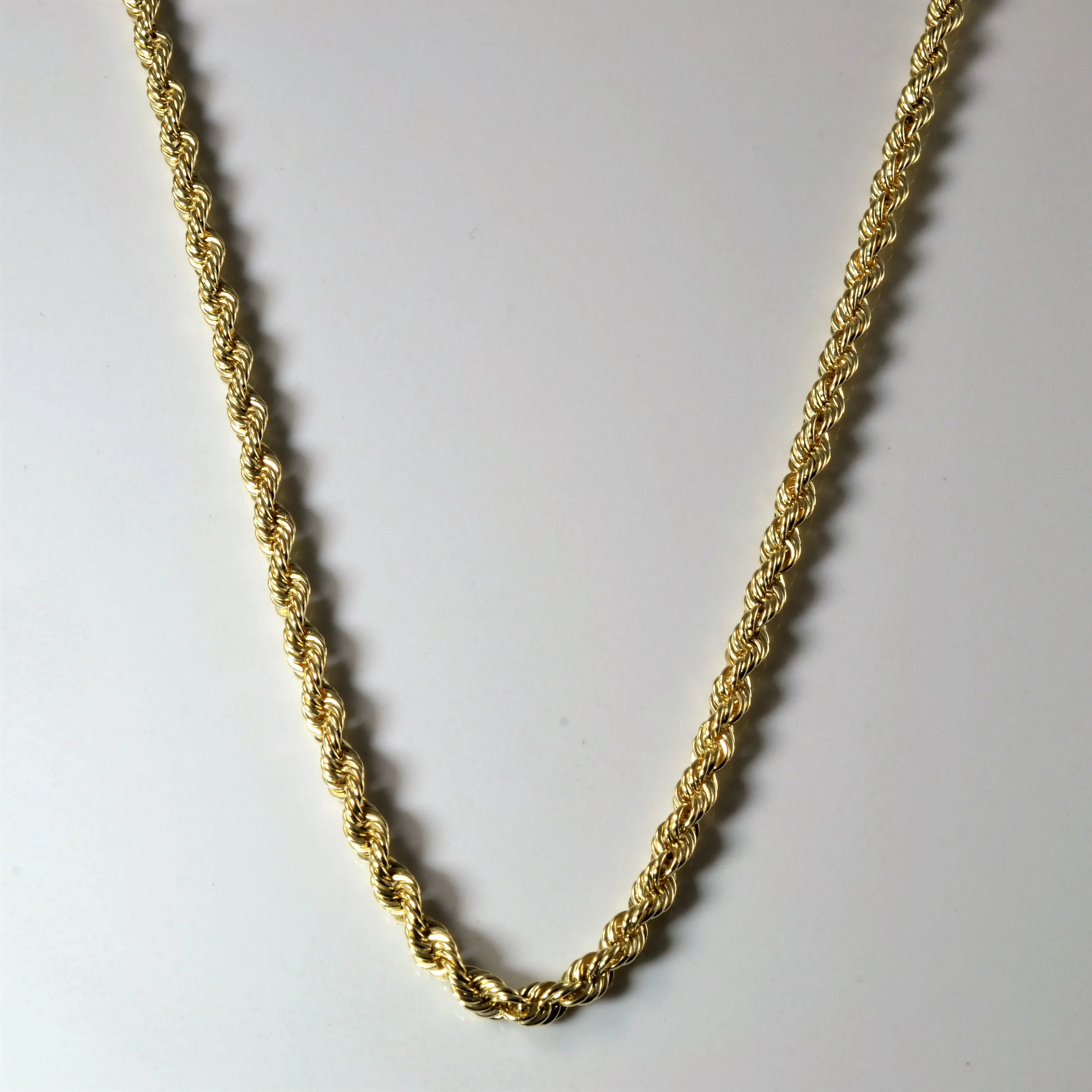 Charming Gems Minimalist Accent 14k Yellow Gold Rope Chain | 30" |