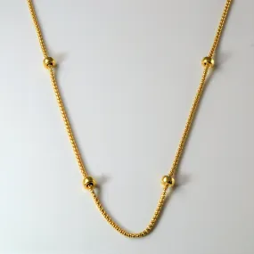 Refined Choice Classic Elegance Gold Bead Chain Necklace | 18" |