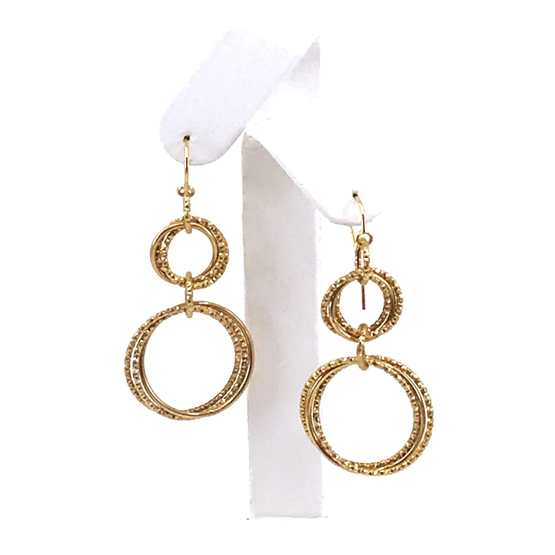 Gold Circle Earrings Geometric Ornament Attractive Appearance