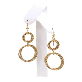 Gold Circle Earrings Geometric Ornament Attractive Appearance