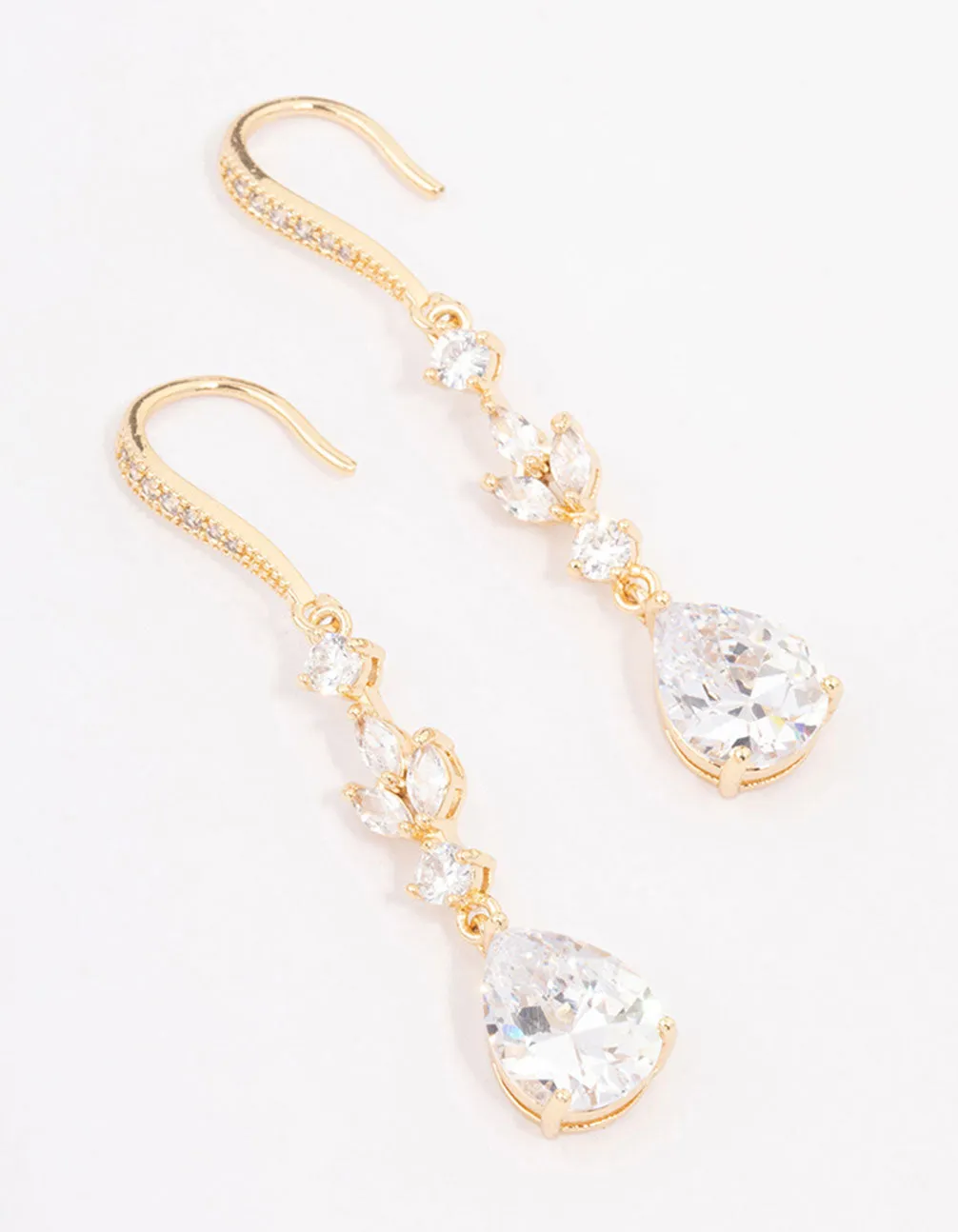 Gold French Pear Drop Earrings Luxury Outfit