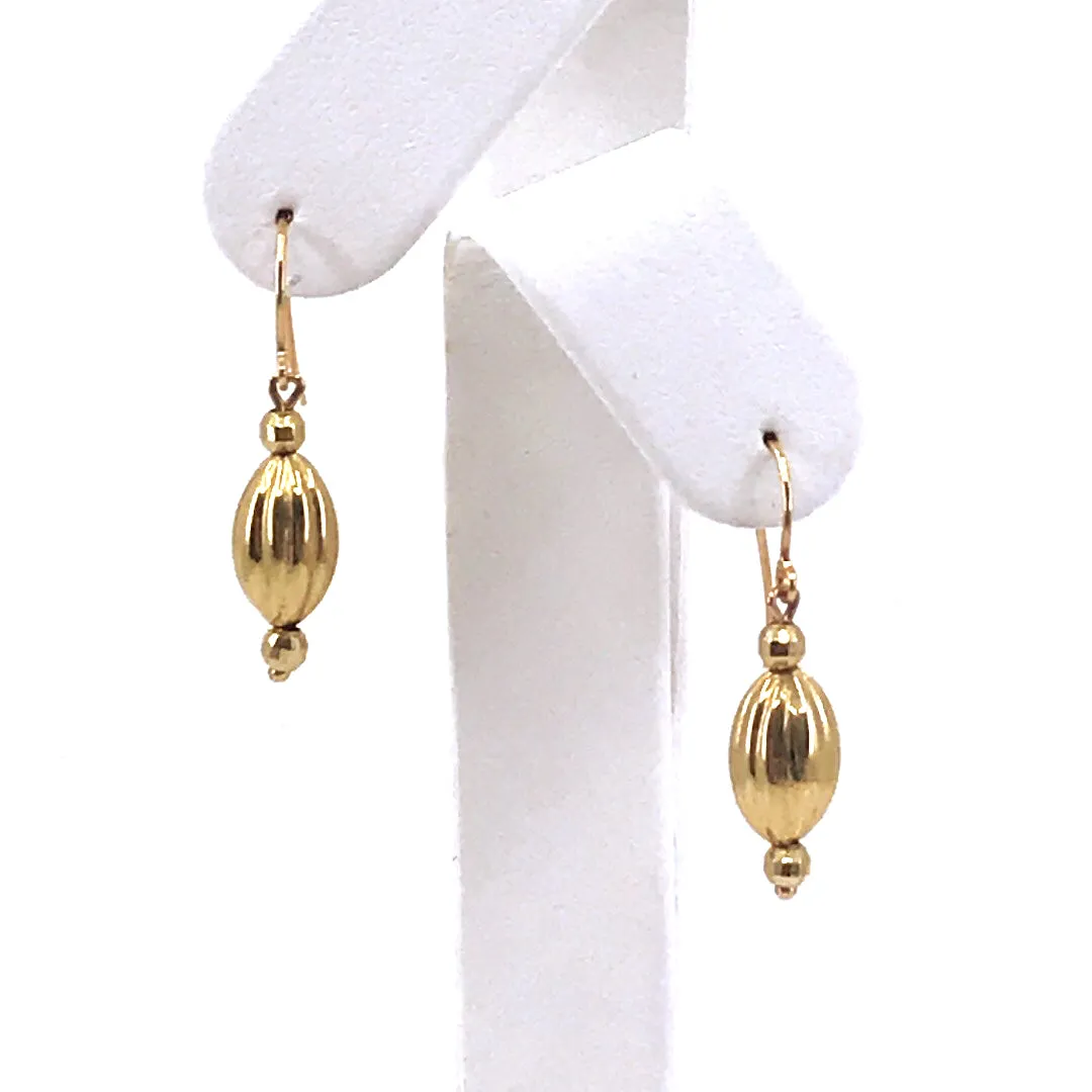 Gold Oval Bead Earrings Stunning Ornament
