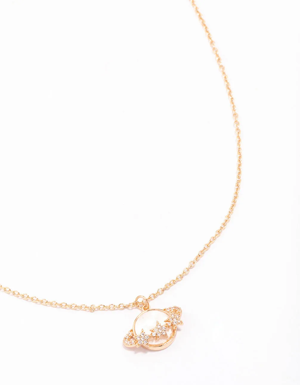 Gold Planet Shell Pendant Necklace Chic Gift Elegant Craft