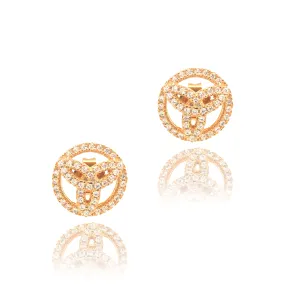 Gold Plated Sterling Silver Circle Stud Earrings Sparkling Choice Everyday Ornament