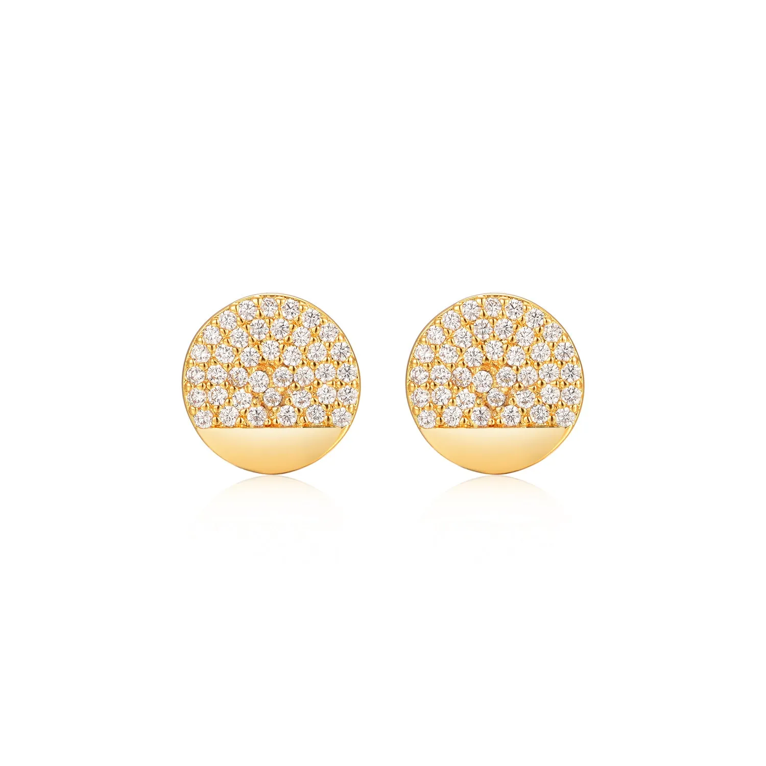 Gold Plated Surgical Steel ? CZ Circle Earrings Beautiful Creation
