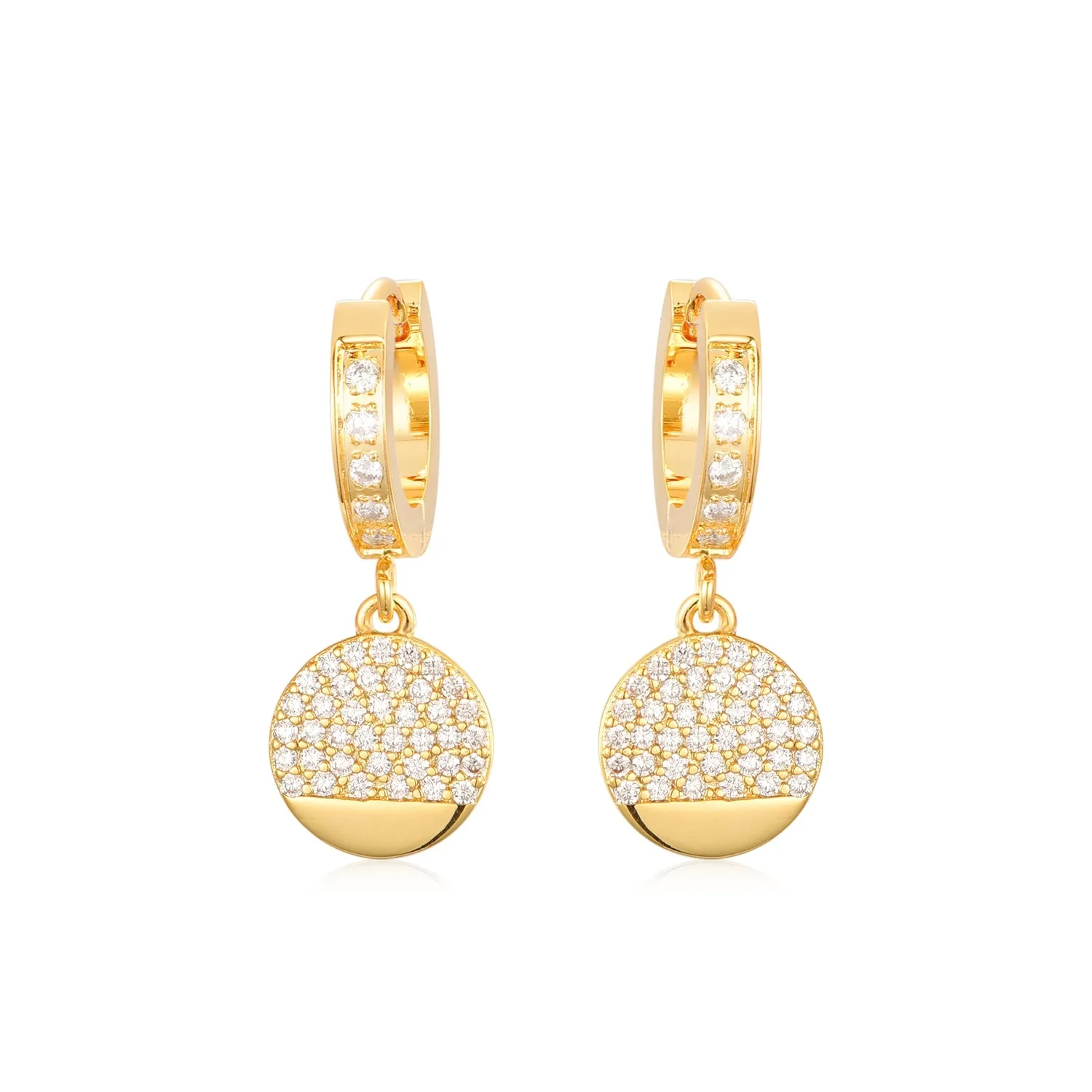 Durable Ornament Gold Plated Surgical Steel ? CZ Circle Earrings