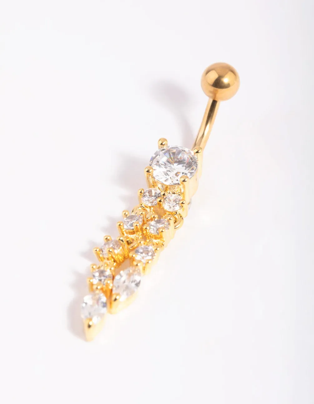 Vogue Design Gold Plated Titanium Dangle Belly Bar