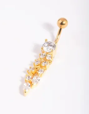 Vogue Design Gold Plated Titanium Dangle Belly Bar