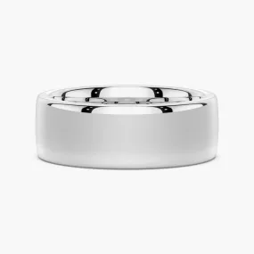 Clean Texture 8mm Classic High Polished Flat Surface Men's Wedding Band