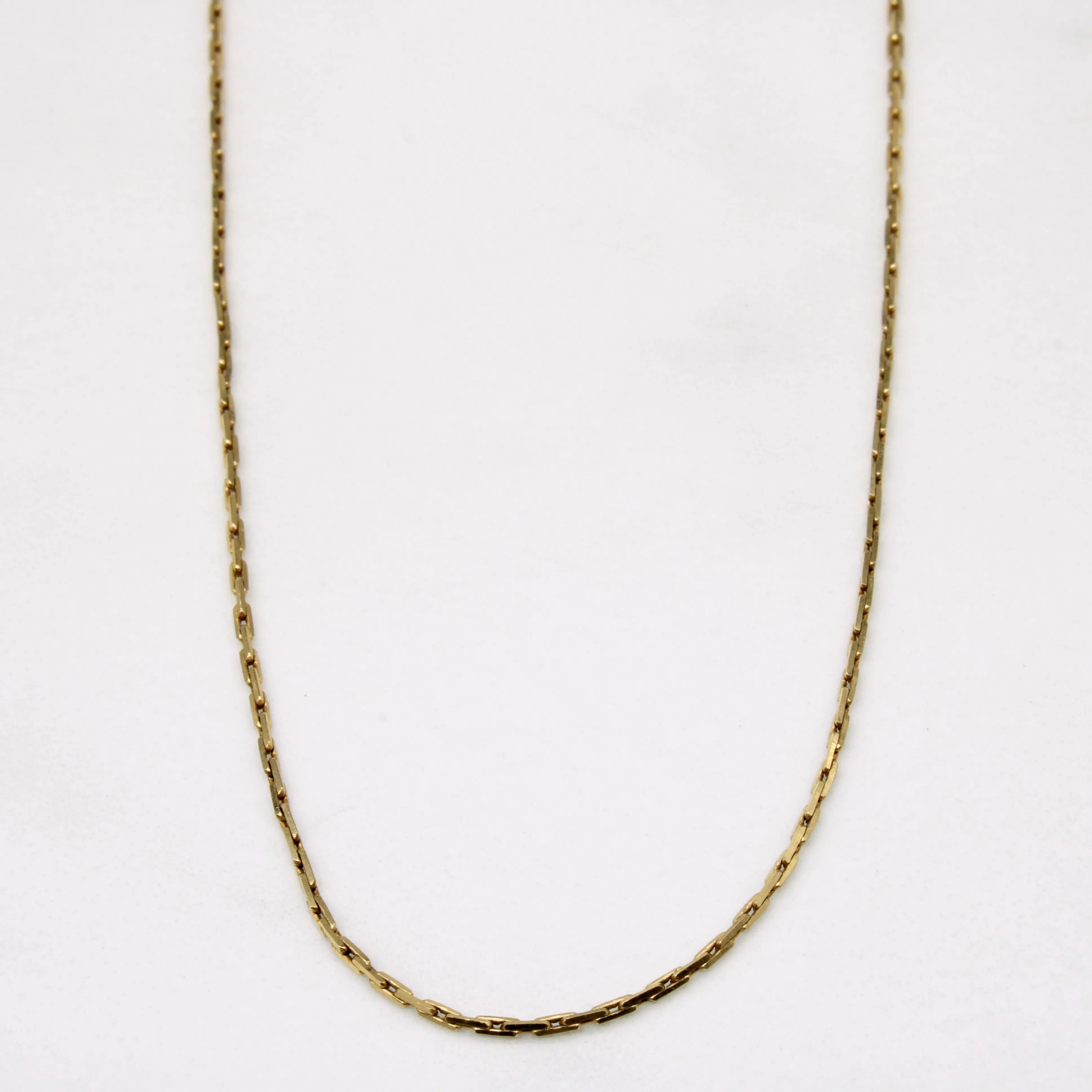 Natural Shine Polished Jewelry 10k Yellow Gold Rectangle Link Chain | 18" |