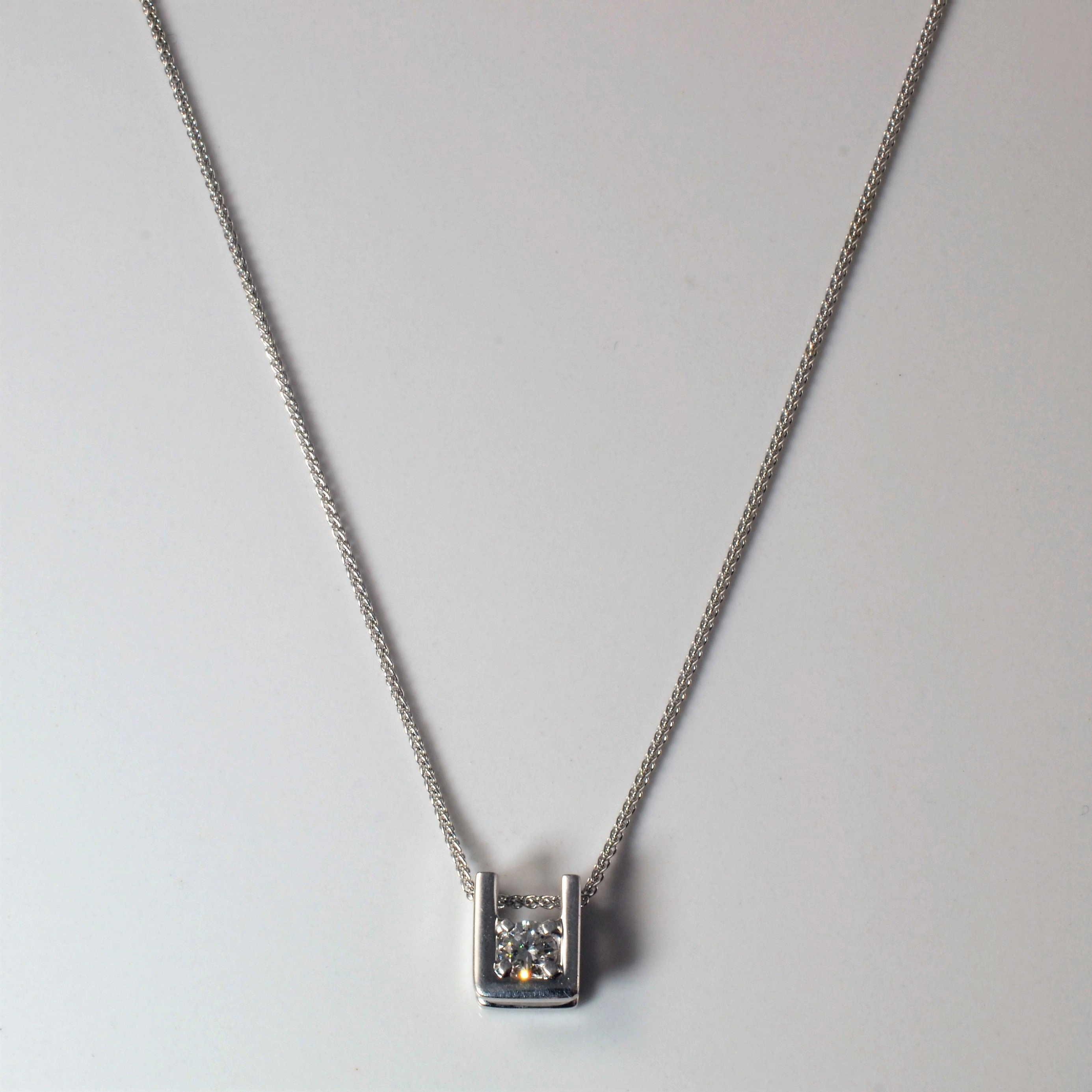 Round Brilliant Diamond U Necklace | 0.25ct | 16" | Exclusive Treasures Opulent Edge