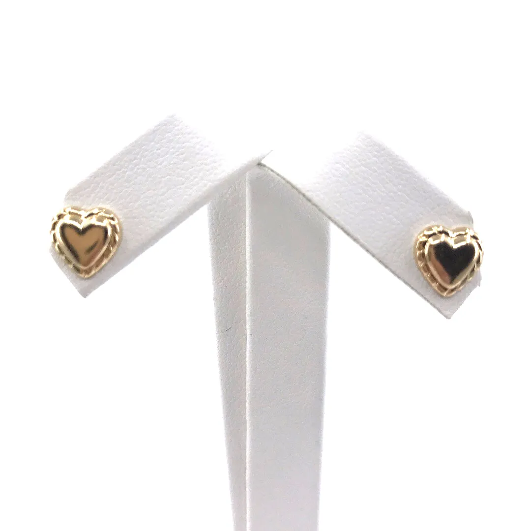 Unique Adornment 14K Gold Heart Stud Earrings
