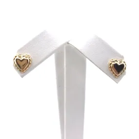 Unique Adornment 14K Gold Heart Stud Earrings