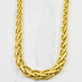 Gloss Shine Woven Gold Heavy Necklace | 18" |