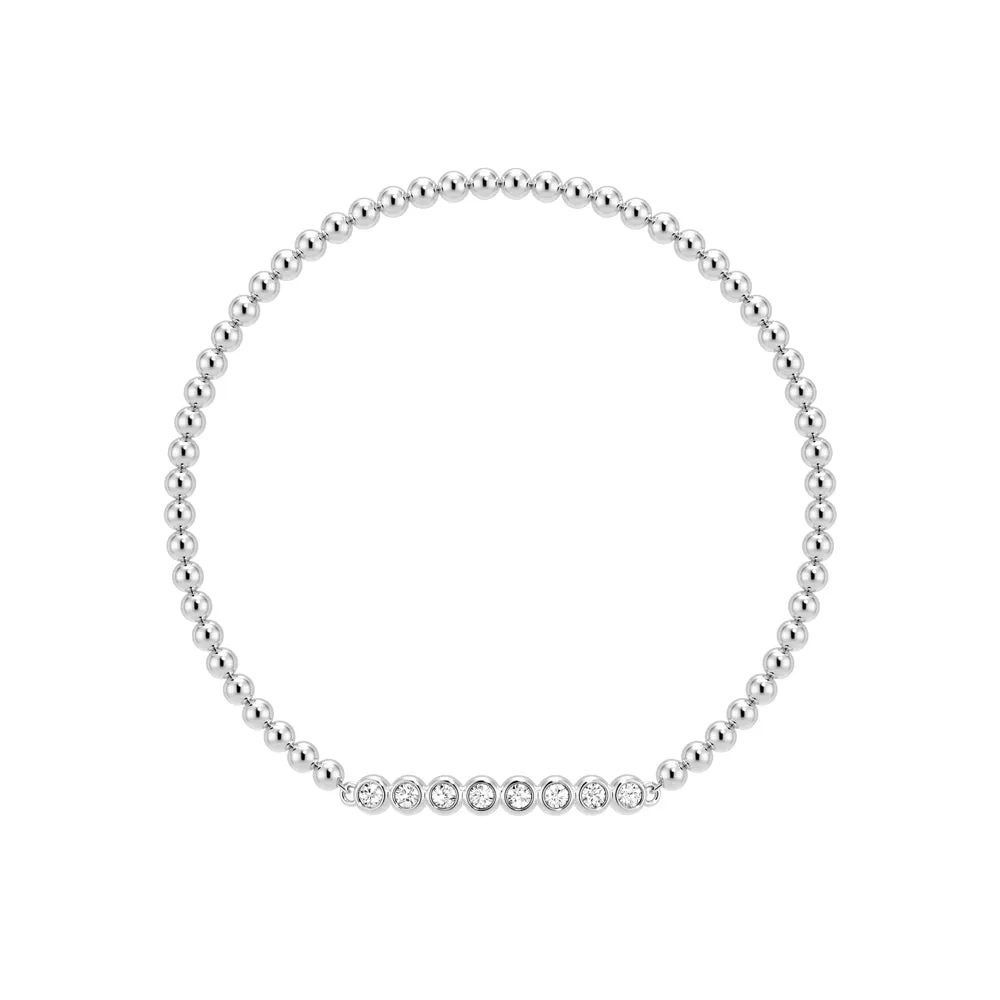 Beaded Chain Bracelet with Balanced Lab Grown Diamond Accents Bold Detail