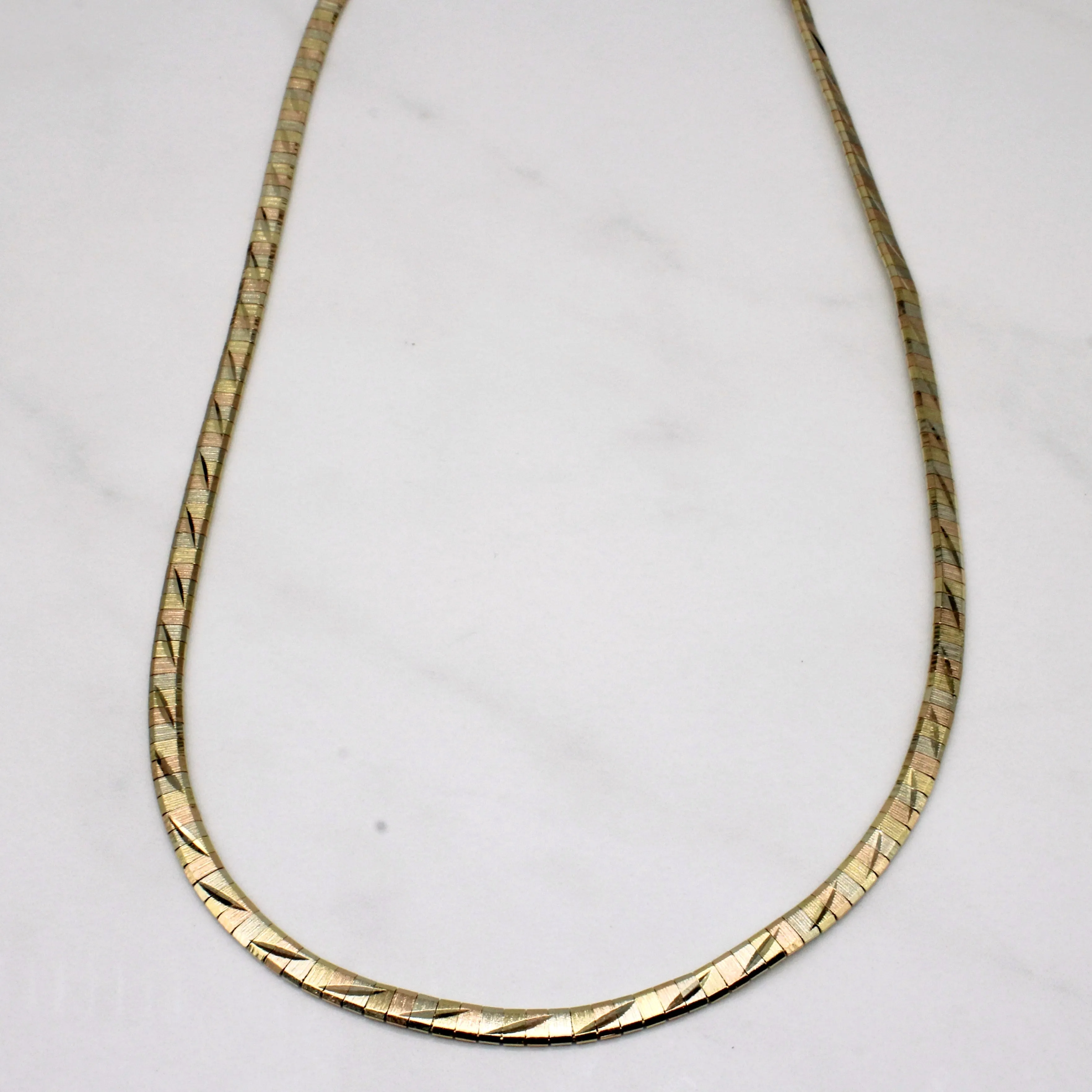 14k Tri Tone Gold Necklace | 16" | Luxury Layer