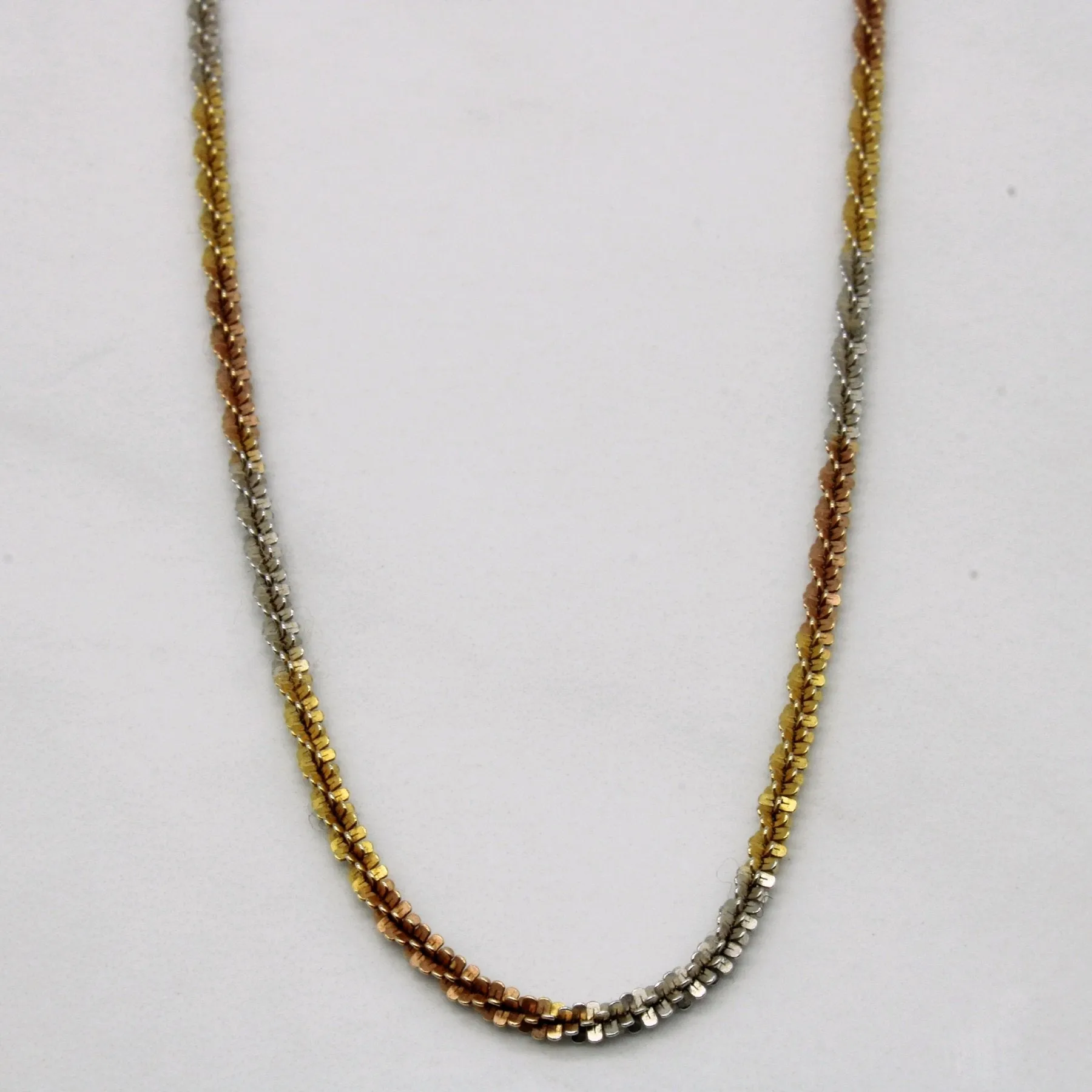 10k Tri Tone Gold Wheat Chain | 18" | Elegant Touch Pieces