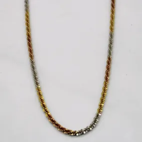 10k Tri Tone Gold Wheat Chain | 18" | Elegant Touch Pieces
