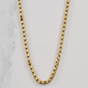 10k Yellow Gold Box Chain | 19" | Soft Reflection