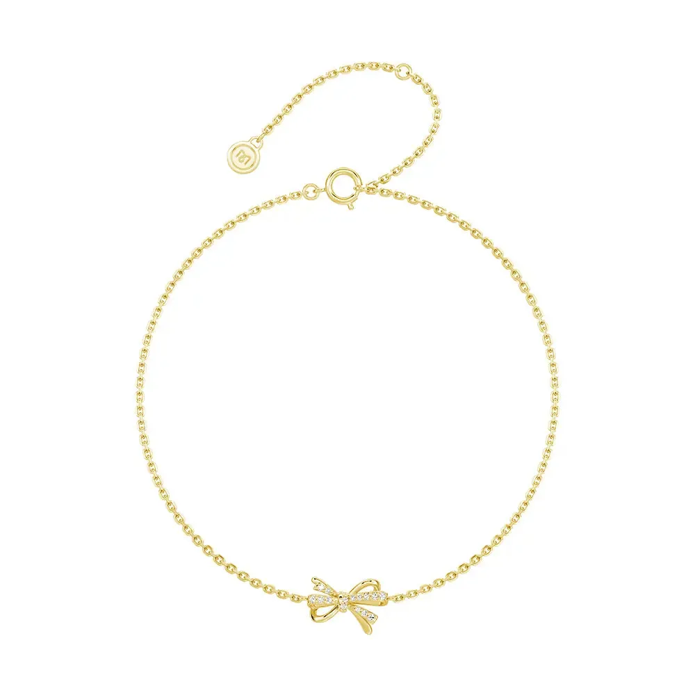 Filigree Bow Edge Moissanite Diamond Bracelet Cool Fit