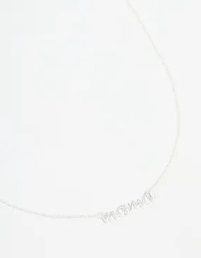 Sterling Silver Mama Pendant Necklace Iconic Style