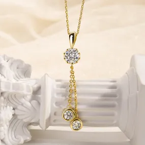 Exquisite Stones Louily Fashion Moissanite Round Cut Pendant Necklace