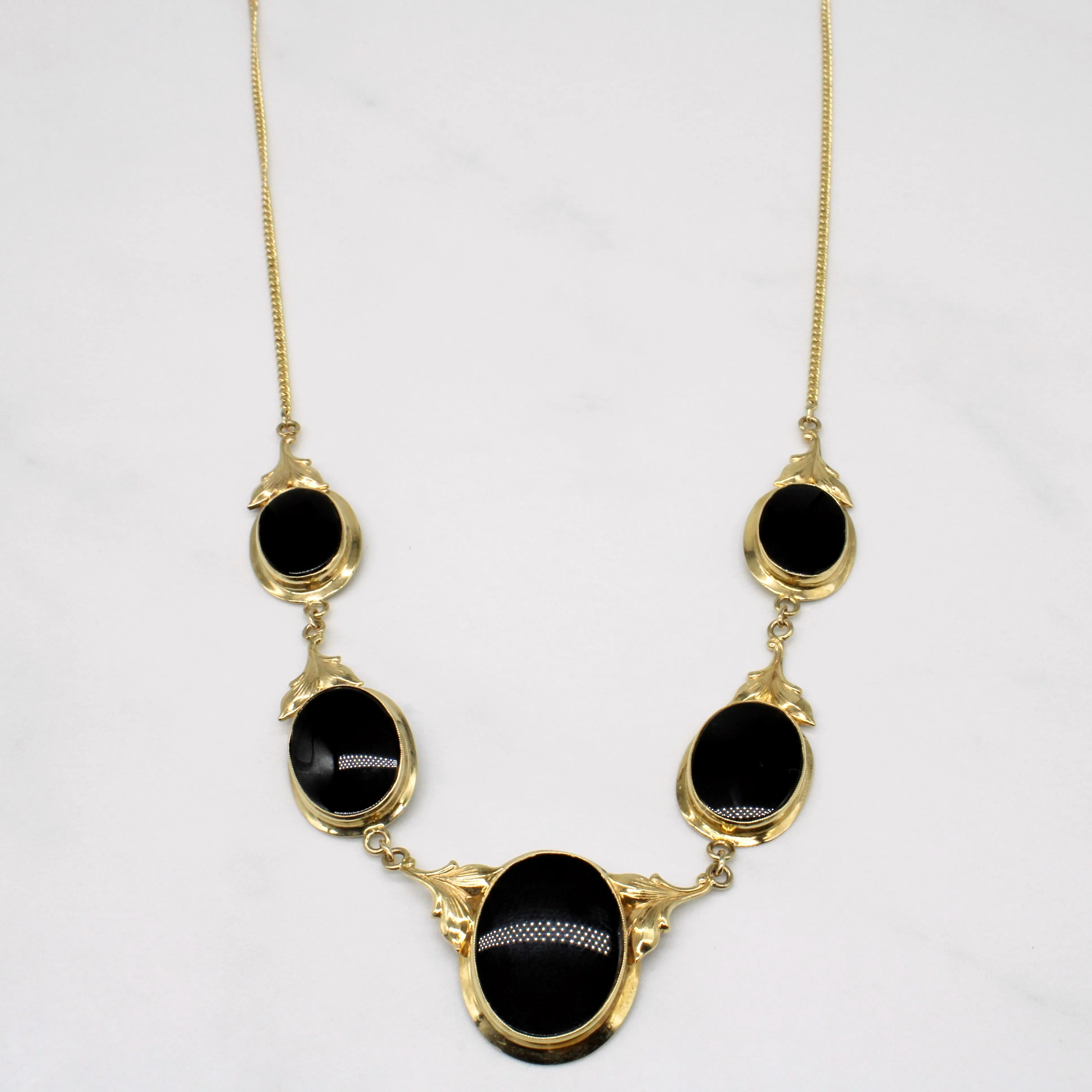Timeless Mood Elegant Glow Onyx Pendant Necklace | 25.00ctw | 21" |