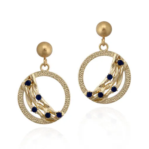 Surgical Steel Circle Hanging Earring With Twisted Draped Bars Luxurious Appearance