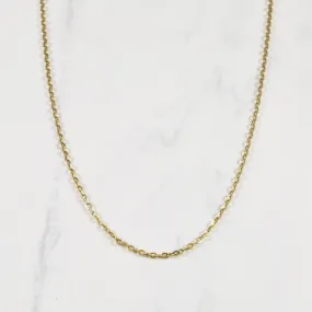 Silky Finish Sparkle Boost 14k Yellow Gold Curb Matinee Chain | 26" |