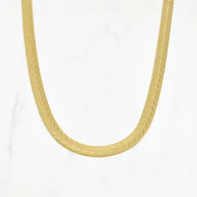 10k Yellow Gold Detailed Herringbone Chain | 20" | Daily Favorite