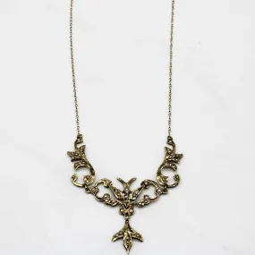 Crisp Edge Edwardian Seed Pearl Plate Necklace | 14" |