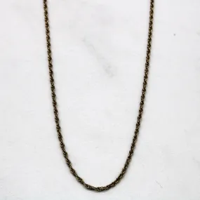 14k Yellow Gold Rope Chain | 19" | Artisan Jewelry Elegant Silhouette
